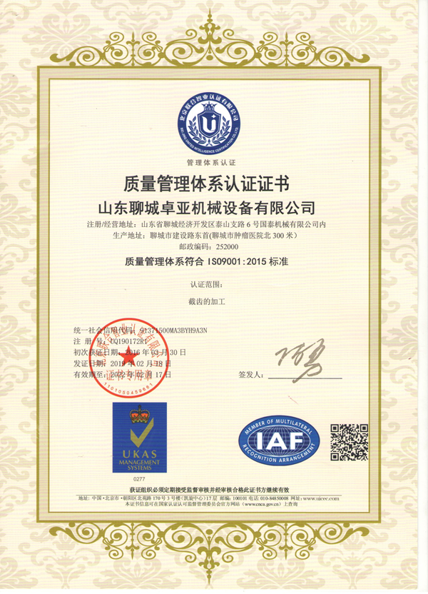 IS09001:2015质量管理体系认证（中文版）